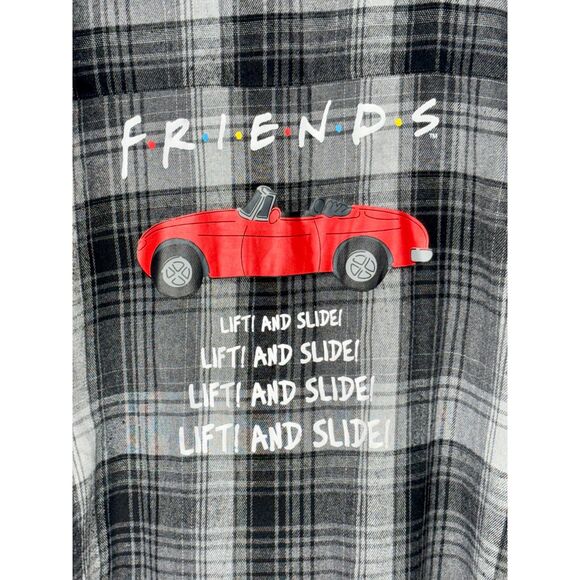 Friends TV Series Plaid Flannel Shirt Red Car Graphic Lift & Slide Size M - Picture 6 of 6